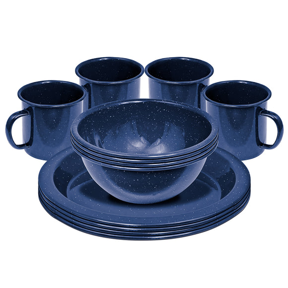 image of Campfire Dinner Set 4 Person Enamel Navy