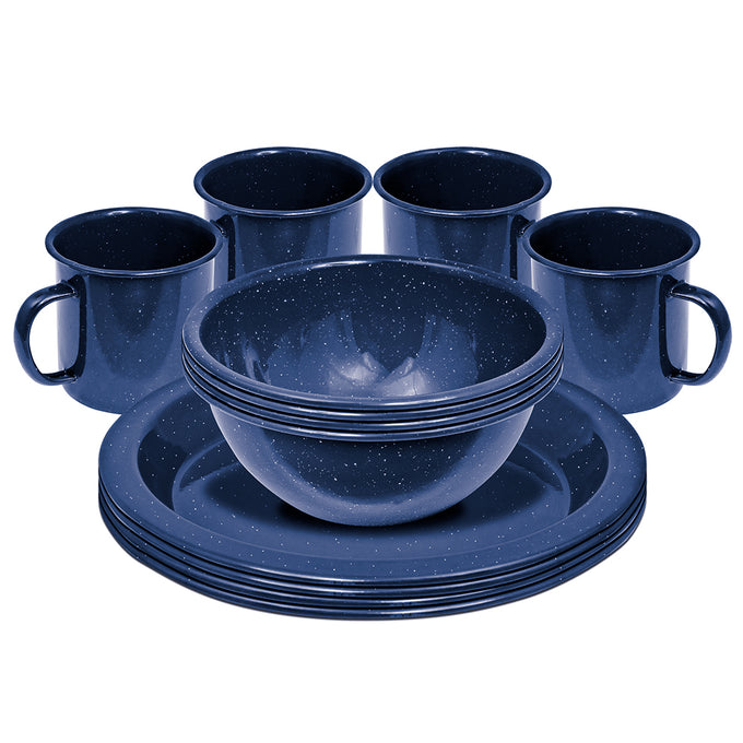 image of Campfire Dinner Set 4 Person Enamel Navy