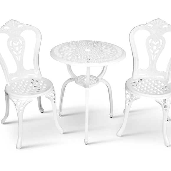 Anray 2 Seater Victoria Patio Set White in Outdoor Furniture Sets