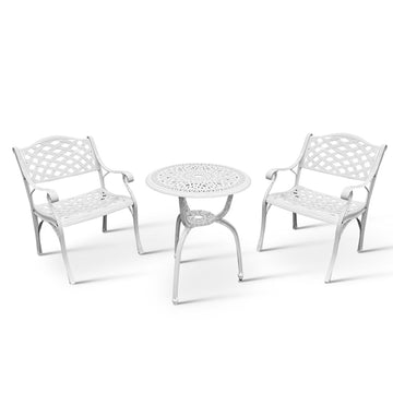 Anray 2 Seater Lattice Patio Set White in Outdoor Furniture Sets