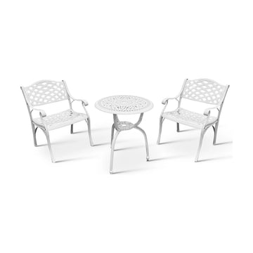 Anray 2 Seater Lattice Patio Set White - image 01