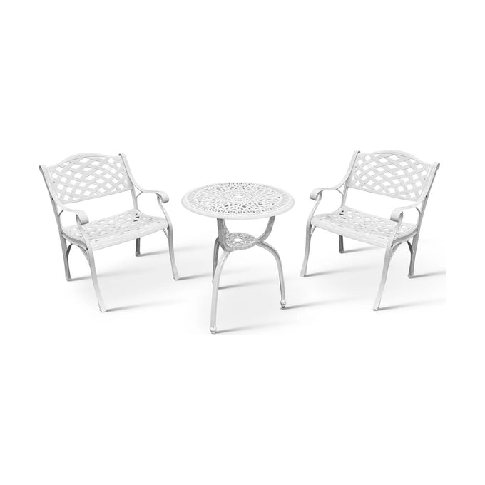 Anray 2 Seater Lattice Patio Set White - image 01