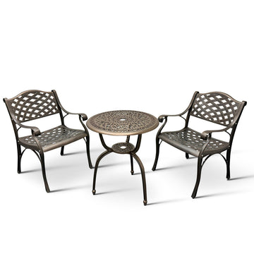 Anray 2 Seater Lattice Patio Set Copper in Outdoor Furniture Sets