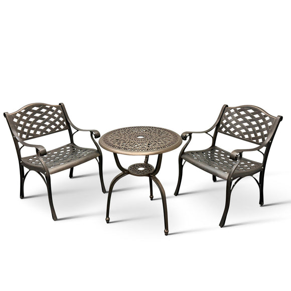 Anray 2 Seater Lattice Patio Set Copper in Outdoor Furniture Sets