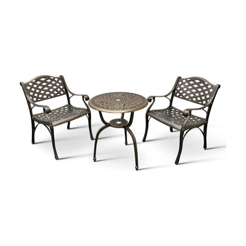 Anray 2 Seater Lattice Patio Set Copper - image 01