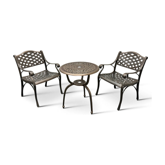Anray 2 Seater Lattice Patio Set Copper - image 01