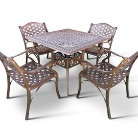 Anray 4 Seater Lattice Patio Sq Set Copper in Outdoor Furniture Sets