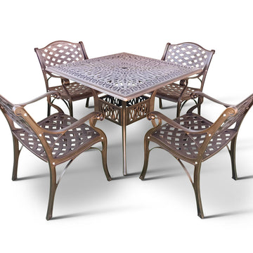 Anray 4 Seater Lattice Patio Sq Set Copper in Outdoor Furniture Sets