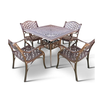 Anray 4 Seater Lattice Patio Sq Set Copper - image 01
