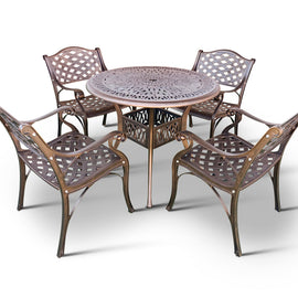 Anray 4 Seater Lattice Patio Rnd Set Copper in Outdoor Furniture Sets