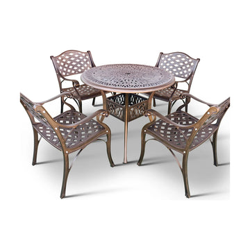 Anray 4 Seater Lattice Patio Rnd Set Copper - image 01