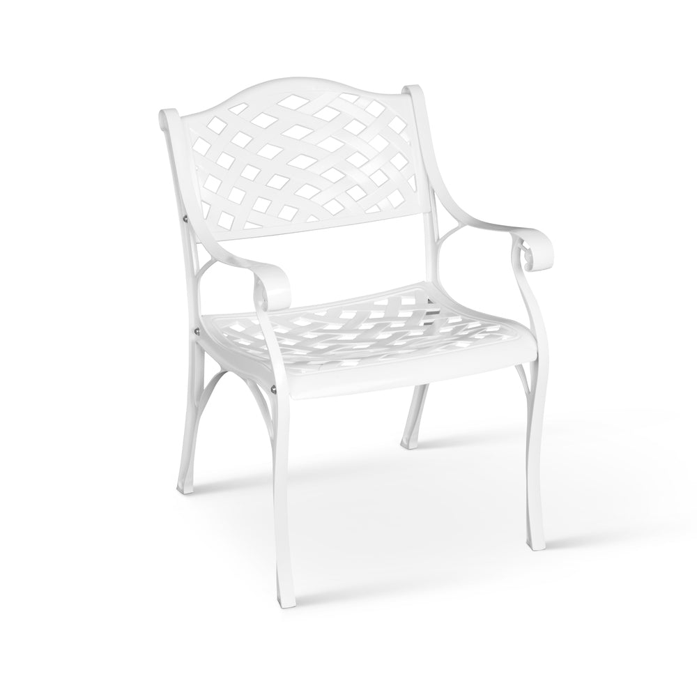 Anray Lattice Aluminium Chair  White in Outdoor Chairs