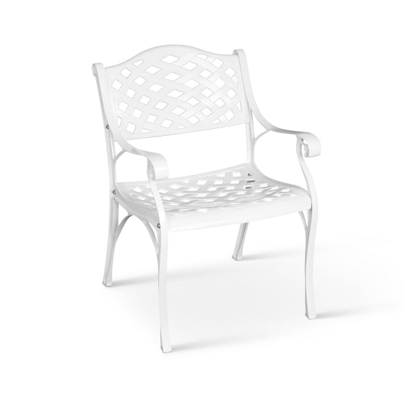 Anray Lattice Aluminium Chair  White in Outdoor Chairs