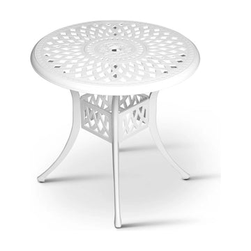 Anray Lattice Aluminium Table 78Cm Round White - image 01