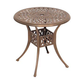 Anray Lattice Aluminium Table 78Cm Round Copper - image 01