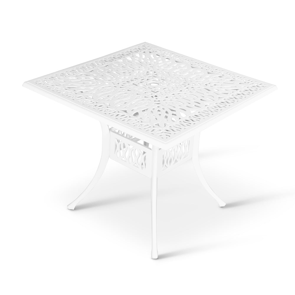 Anray Elizabeth Aluminium Table 90Cm Square White in Outdoor Tables