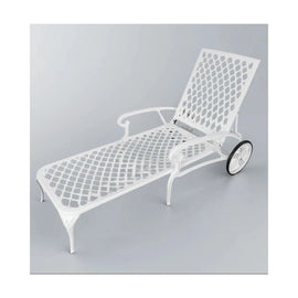 Anray Aluminium Pool Lounger White - image 01