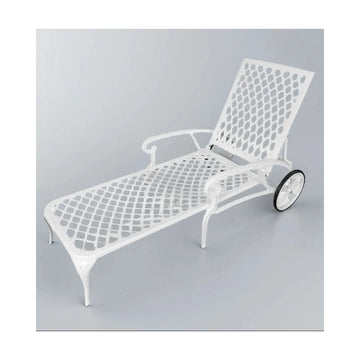 Anray Aluminium Pool Lounger White - image 01