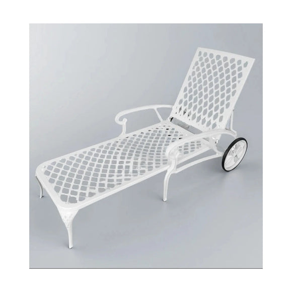Anray Aluminium Pool Lounger White - image 01
