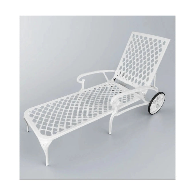 Anray Aluminium Pool Lounger White - image 01