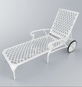 Anray  Aluminium Pool Lounger  White in Sunloungers