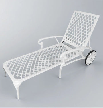 Anray  Aluminium Pool Lounger  White in Sunloungers