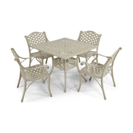 Anray 4 Seater Lattice with 90cm Patio Table Set SQUARE - Sand Beige - image 01