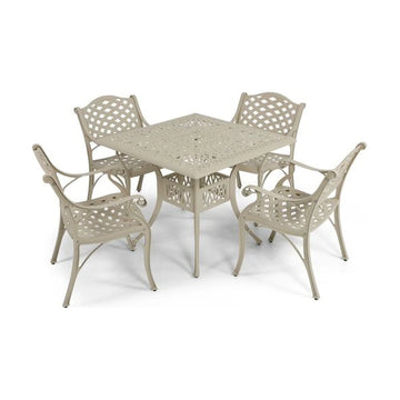 Anray 4 Seater Lattice with 90cm Patio Table Set SQUARE - Sand Beige - image 01
