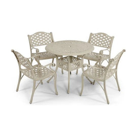 Anray 4 Seater Lattice with 90cm Patio Table Set ROUND - Sand Beige - image 01