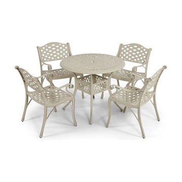 Anray 4 Seater Lattice with 90cm Patio Table Set ROUND - Sand Beige - image 01