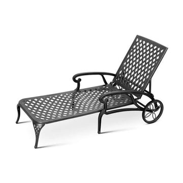 Anray Aluminium Pool Lounger - Black - image 01