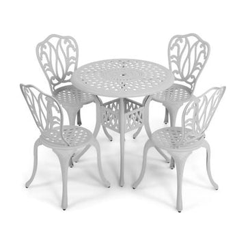 Anray 4 Seater Lisa with 78cm Patio Table Set ROUND - White - image 01