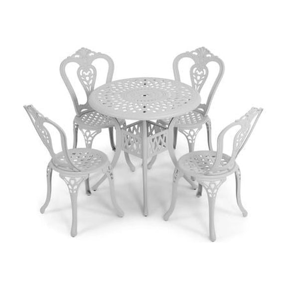 Anray 4 Seater Victoria with 78cm Patio Table Set ROUND - White - image 01
