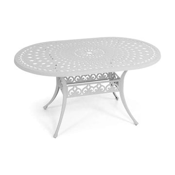 Anray Aluminium 150cm x 96cm OVAL Table - White - image 01