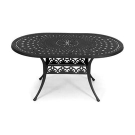 Anray Aluminium 150cm x 96cm OVAL Table - Black - image 01