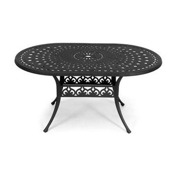 Anray Aluminium 150cm x 96cm OVAL Table - Black - image 01