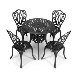 Anray 4 Seater Lisa with 78cm Patio Table Set ROUND - Black - image 01
