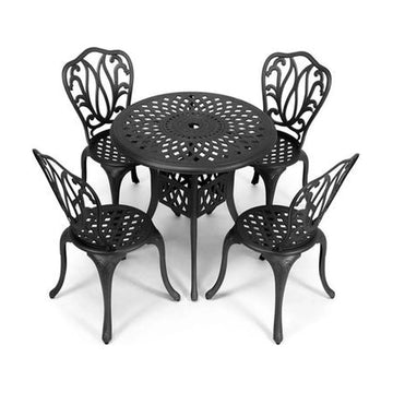 Anray 4 Seater Lisa with 78cm Patio Table Set ROUND - Black - image 01