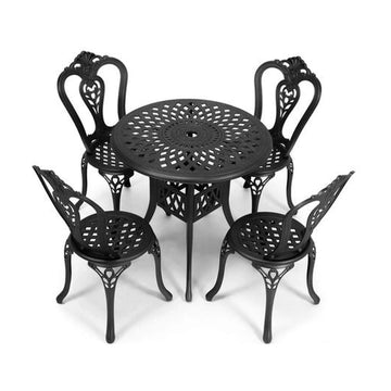 Anray 4 Seater Victoria with 78cm Patio Table Set ROUND - Black - image 01