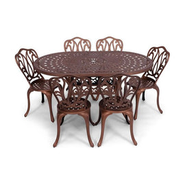 Anray 6 Seater Lisa with 150cm x 96cm Patio Table Set OVAL - Copper - image 01
