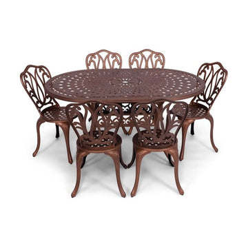 Anray 6 Seater Lisa with 150cm x 96cm Patio Table Set OVAL - Copper - image 01