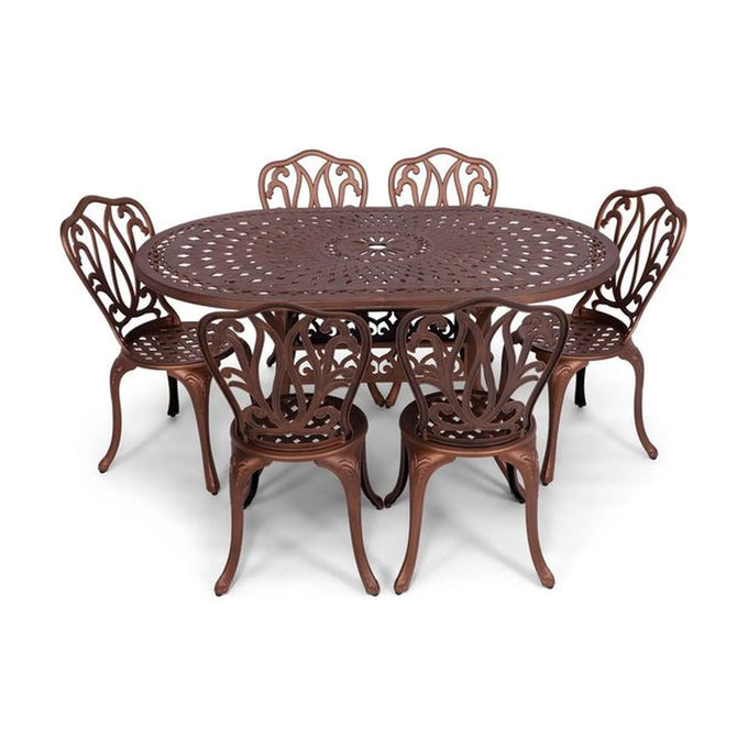 Anray 6 Seater Lisa with 150cm x 96cm Patio Table Set OVAL - Copper - image 01