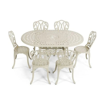 Anray 6 Seater Lisa with 150cm x 96cm Patio Table Set OVAL - Sand - image 01