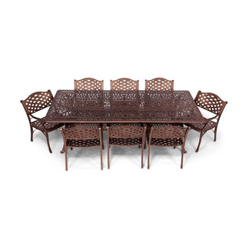 Anray 8 Seater Lattice with 240cm x 110cm Patio Table Set RECTANGLE - image 02