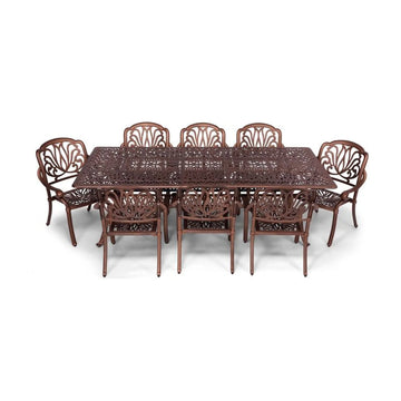 Anray 8 Seater Protea with 240cm x 110cm Patio Table Set RECTANGLE - Copper - image 01