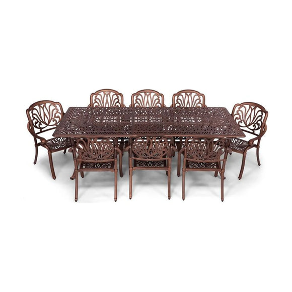 Anray 8 Seater Protea with 240cm x 110cm Patio Table Set RECTANGLE - Copper - image 01