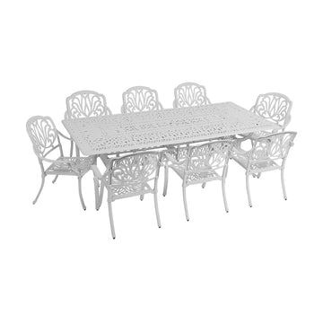 Anray 8 Seater Protea with 240cm x 110cm Patio Table Set RECTANGLE - White - image 01