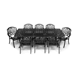 Anray 8 Seater Protea with 240cm x 110cm Patio Table Set RECTANGLE - Black - image 01