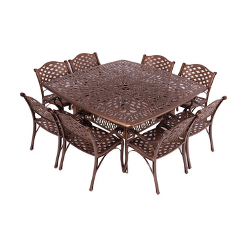 Anray 8 Seater Lattice with 164cm x 164cm Patio Table Set SQUARE - Copper - image 01