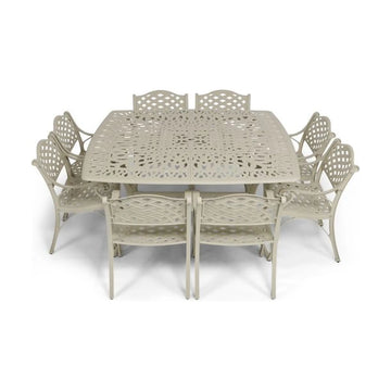 Anray 8 Seater Lattice with 164cm x 164cm Patio Table Set SQUARE - Sand - image 01